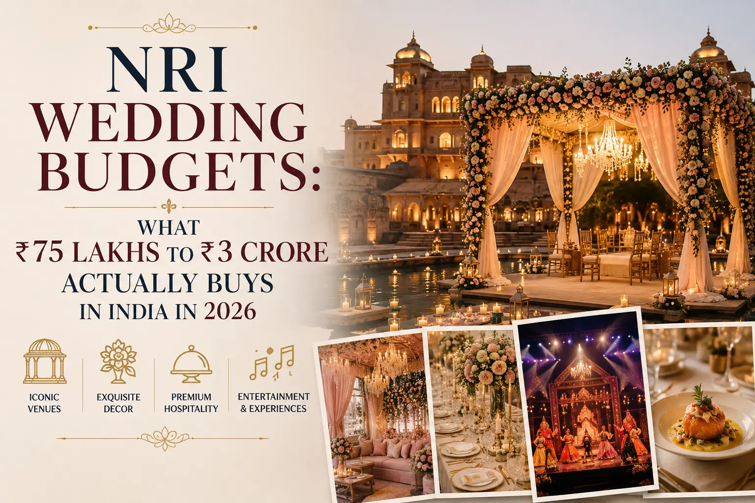 NRI Wedding Budgets: What ₹75 Lakhs to ₹3 Crore Actually Buys in India in 2026