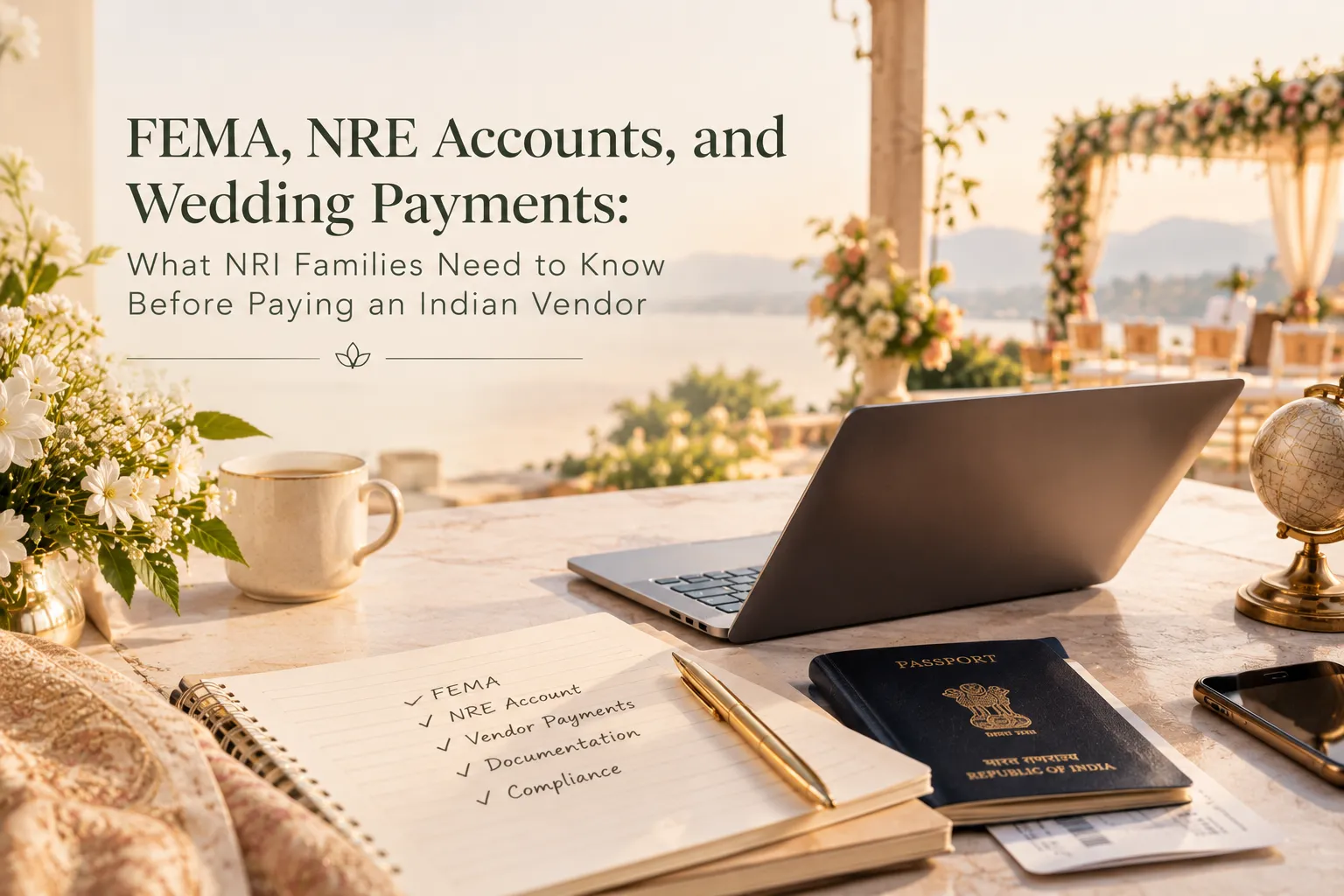 NRI guide to FEMA compliance and NRE accounts for paying Indian wedding vendors.
